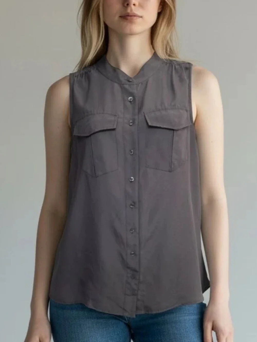 J. Crew Forest Gray Blouse